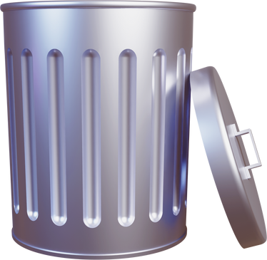 Trash can 3d icon rendering illustration